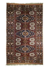 Oriental Rug Afghan Handmade Area Tribal 6'4"x9'11" (6x10) Red Geometric Design #A29595