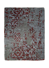 Oriental Rug Indian Handmade Area Modern 2'0"x3'0" (2x3) Whites/Beige Red Erased Geometric Abstract Design #A29641