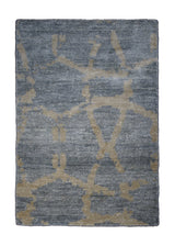 Oriental Rug Indian Handmade Area Modern 2'0"x3'0" (2x3) Blue Whites/Beige Geometric Abstract Design #A29648