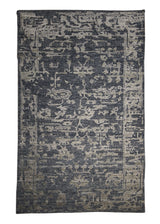 Oriental Rug Indian Handmade Area Modern 3'0"x4'11" (3x5) Blue Erased Abstract Design #A29681