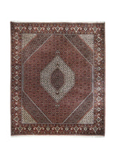 Persian Rug Bijar Handmade Area Traditional 8'3"x9'10" (8x10) Red Whites/Beige Geometric Herati Design #A29682