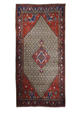 Persian Rug Nahavand Handmade Area Tribal 4'9"x9'11" (5x10) Whites/Beige Blue Red Geometric Design #A29700