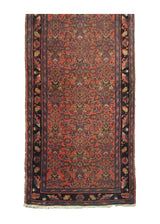 Persian Rug Hamadan Handmade Runner Tribal Antique 3'1"x7'11" (3x8) Red Blue Geometric Design #A29735