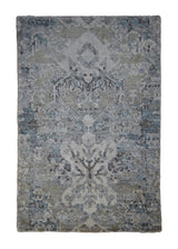 Oriental Rug Indian Handmade Area Modern Neutral 2'0"x3'0" (2x3) Brown Blue Geometric Design #A29799