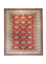 Oriental Rug Pakistani Handmade Area Transitional Tribal 10'6"x13'7" (11x14) Red Kazak Geometric Design #A29839
