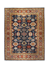 Oriental Rug Pakistani Handmade Area Transitional Tribal 10'4"x13'9" (10x14) Blue Red Yellow/Gold Kazak Geometric Design #A30010