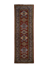 Oriental Rug Pakistani Handmade Runner Transitional Tribal 2'5"x8'8" (2x9) Red Kazak Geometric Design #A30044