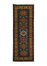 Oriental Rug Pakistani Handmade Runner Transitional Tribal 2'1"x5'8" (2x6) Blue Kazak Geometric Design #A30050