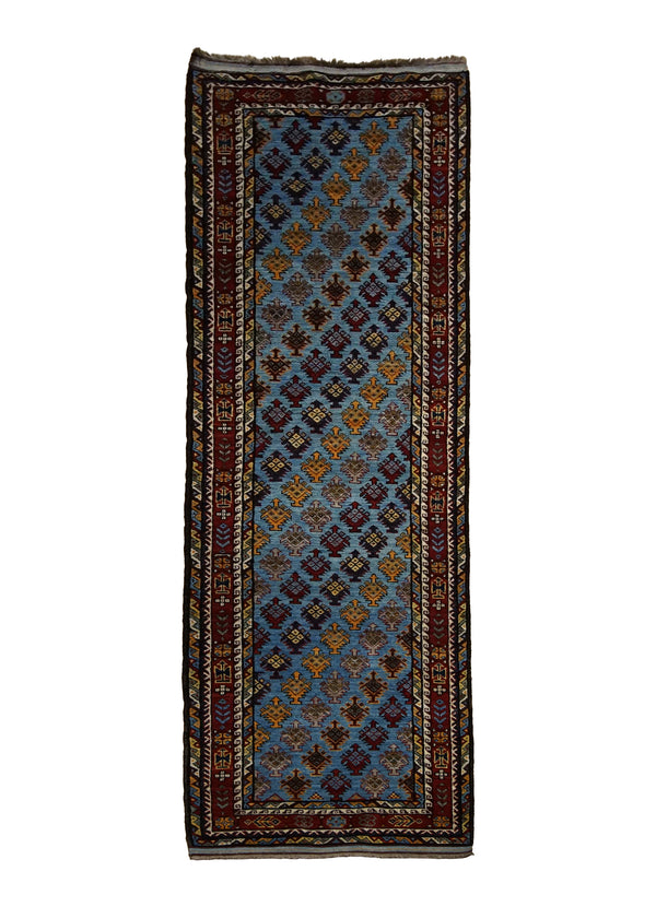 Oriental Rug Pakistani Handmade Runner Transitional Tribal 2'10"x10'3" (3x10) Blue Red Yellow/Gold Baloch Geometric Design #A30081