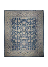 Oriental Rug Pakistani Handmade Area Transitional Neutral 8'3"x10'0" (8x10) Blue Whites/Beige Silver Wash Khotan Pomegranate Design #A30092