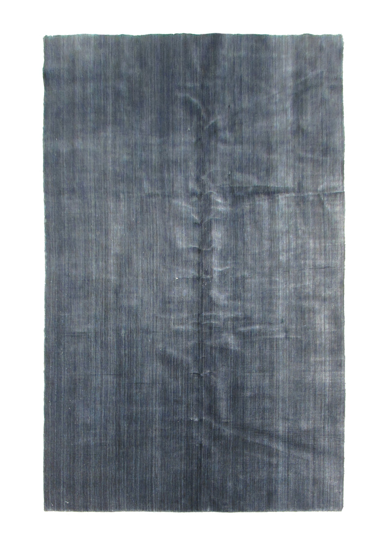 Oriental Rug Indian Handmade Area Modern 5'8"x9'0" (6x9) Blue Plain Design #A30191