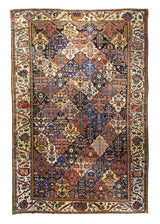 Persian Rug Bakhtiari Handmade Area Tribal Antique 12'9"x18'9" (13x19) Multi-color Whites/Beige Red Geometric Design #A30195