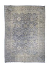 Oriental Rug Pakistani Handmade Area Transitional Neutral 9'11"x14'0" (10x14) Blue Whites/Beige Antique Washed Oushak Floral Design #A30226