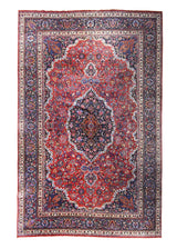 Persian Rug Mashhad Handmade Area Traditional Antique 11'5"x17'7" (11x18) Red Blue Floral Design #A30284