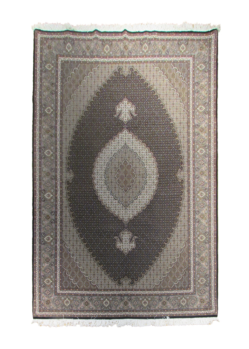 Persian Rug Tabriz Handmade Area Traditional 6'8"x9'9" (7x10) Blue Green Whites/Beige Mahi Fish Design #A30348