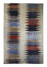 Oriental Rug Pakistani Handmade Area Transitional Tribal 5'11"x8'8" (6x9) Whites/Beige Blue Lori Geometric Gabbeh Design #A30375