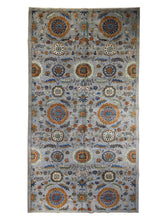 Oriental Rug Pakistani Handmade Area Transitional 5'2"x9'8" (5x10) Gray Orange Suzani Floral Design #A30401