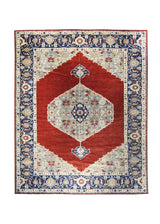 Oriental Rug Pakistani Handmade Area Transitional Tribal 11'9"x14'7" (12x15) Red Blue Serapi Geometric Design #A30416