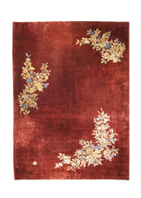 Oriental Rug Chinese Handmade Area Traditional Antique 9'9"x13'6" (10x14) Red Art Deco Design #A30431