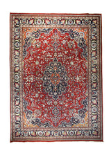 Persian Rug Mashhad Handmade Area Traditional 9'5"x13'1" (9x13) Red Floral Design #A30445