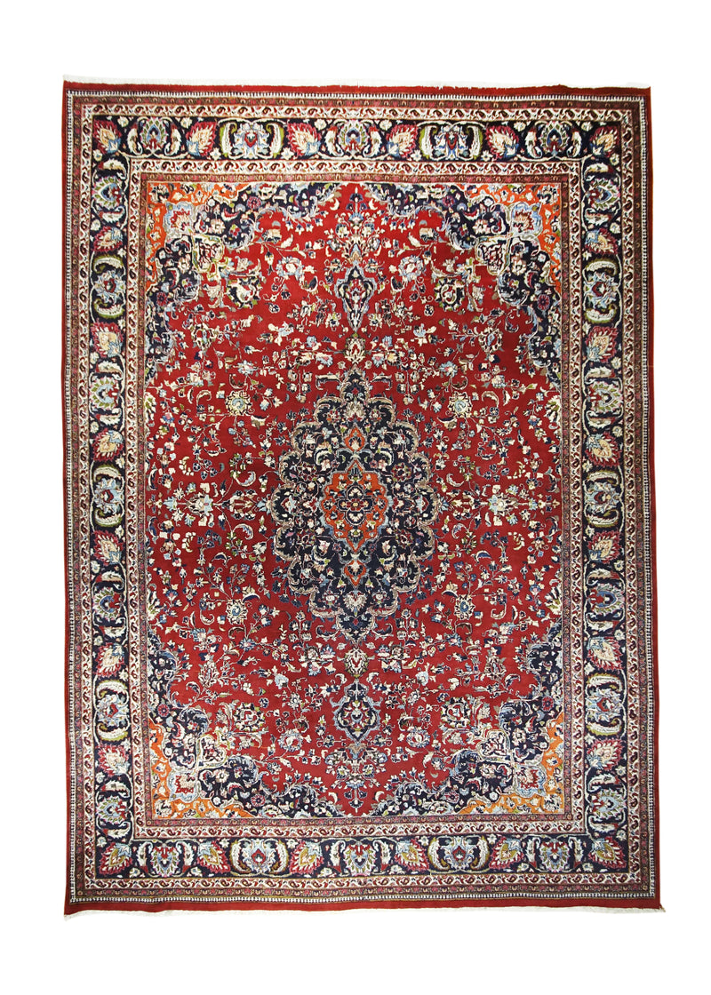 Persian Rug Mashhad Handmade Area Traditional 9'5"x13'1" (9x13) Red Floral Design #A30445