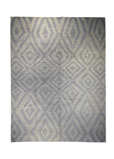 Oriental Rug Pakistani Handmade Area Transitional Neutral 8'9"x11'8" (9x12) Gray Blue Gabbeh Geometric Design #A30500