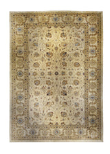 Oriental Rug Pakistani Handmade Area Transitional 12'6"x17'10" (13x18) Whites/Beige Yellow/Gold Antique Washed Oushak Floral Design #A30510