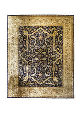 Oriental Rug Indian Handmade Area Transitional 12'0"x15'0" (12x15) Blue Yellow/Gold Tea Washed Floral Design #A30528