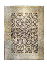 Oriental Rug Pakistani Handmade Area Transitional 13'1"x17'6" (13x18) Brown Blue Yellow/Gold Antique Washed Oushak Floral Design #A30556