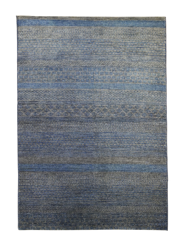 Oriental Rug Pakistani Handmade Area Transitional Neutral 4'0"x5'9" (4x6) Gray Blue Gabbeh Grass Design #A30617