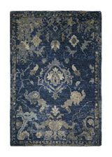 A30636 Oriental Rug Indian Handmade Area Modern 2'0'' x 3'0'' -2x3- Blue Floral Oushak Design