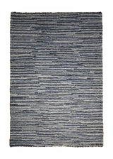 Oriental Rug Indian Handmade Area Modern 2'0"x3'0" (2x3) Blue Stripes Design #A30639