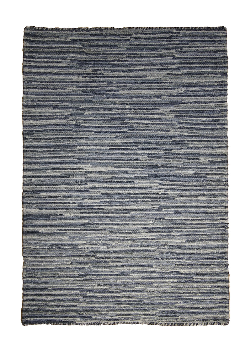 Oriental Rug Indian Handmade Area Modern 2'0"x3'0" (2x3) Blue Stripes Design #A30639
