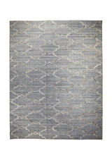 Oriental Rug Indian Handmade Area Modern Neutral 7'11"x10'0" (8x10) Blue High Low Pile Geometric Design #A30708