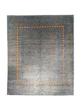Persian Rug Gabbeh Handmade Area Tribal 8'2"x9'8" (8x10) Blue Geometric Design #A30762