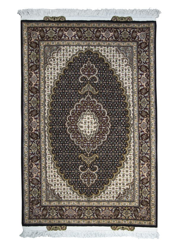 Persian Rug Tabriz Handmade Area Traditional 2'9"x4'0" (3x4) Blue Floral Mahi Fish Design #A30780