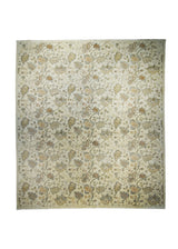 Oriental Rug Pakistani Handmade Area Transitional 8'0"x9'2" (8x9) Whites/Beige Silver Wash Oushak Floral Design #A30831