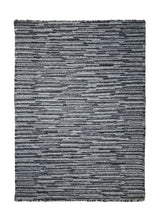Oriental Rug Indian Handmade Area Modern 2'0"x3'0" (2x3) Gray Whites/Beige Stripes Design #A30849