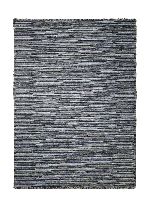 Oriental Rug Indian Handmade Area Modern 2'0"x3'0" (2x3) Gray Whites/Beige Stripes Design #A30849