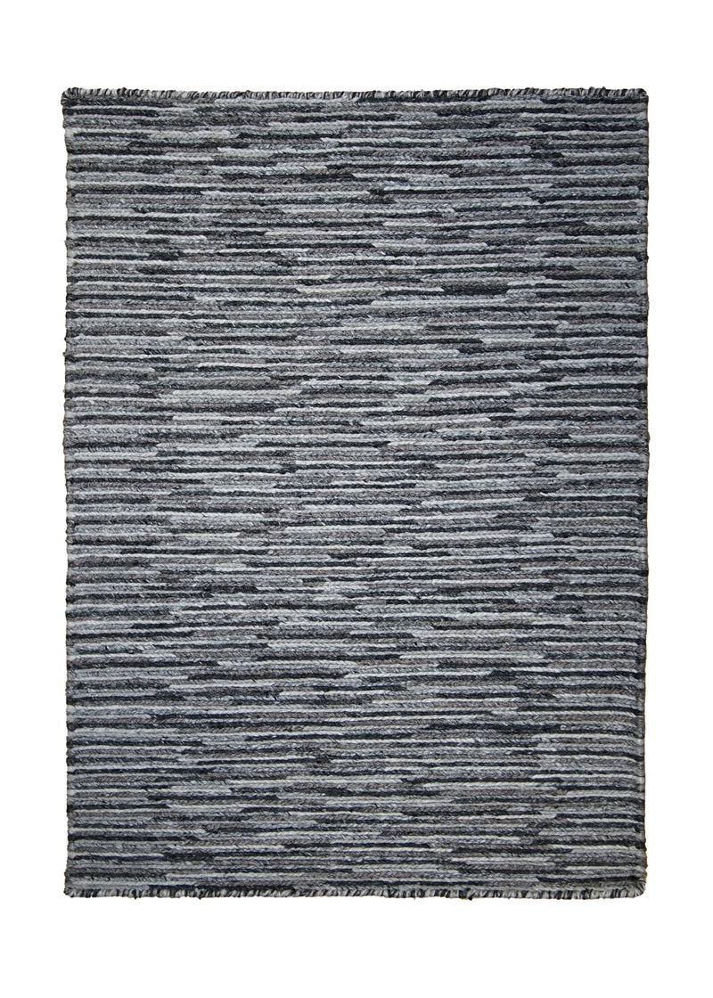 Oriental Rug Indian Handmade Area Modern 2'0"x3'0" (2x3) Gray Whites/Beige Stripes Design #A30849