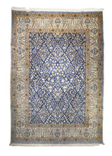 Persian Rug Nain Handmade Area Traditional 8'7"x12'5" (9x12) Blue Whites/Beige Tree of Life Animals Design #A30871