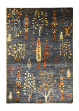 Oriental Rug Pakistani Handmade Area Transitional Tribal 3'2"x4'7" (3x5) Blue Tree of Life Lori Gabbeh Design #A30919