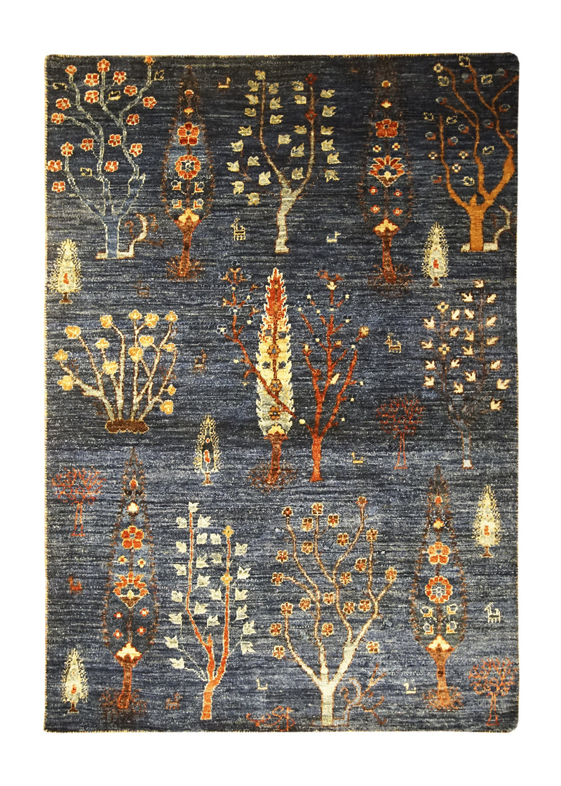 Oriental Rug Pakistani Handmade Area Transitional Tribal 3'2"x4'7" (3x5) Blue Tree of Life Lori Gabbeh Design #A30919