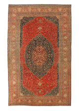 Persian Rug Tabriz Handmade Area Traditional Antique 17'10"x27'10" (18x28) Red Blue Haji Jalili Floral Design #A30963