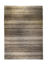 Oriental Rug Pakistani Handmade Area Transitional Tribal 9'10"x13'10" (10x14) Brown Gabbeh Stripes Grass Design #A30970