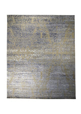 Oriental Rug Indian Handmade Area Modern 7'11"x9'7" (8x10) Whites/Beige Blue Splatter Abstract Design #A31058