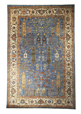 Oriental Rug Pakistani Handmade Area Transitional Tribal 5'11"x8'11" (6x9) Blue Geometric Bakhshayesh Design #A31122