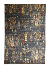A31136 Oriental Rug Pakistani Handmade Area Transitional Tribal 5'11'' x 8'9'' -6x9- Blue Multi-color Tree of Life Lori Gabbeh Design