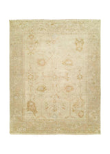A31193 Oriental Rug Indian Handmade Area Transitional 9'10'' x 13'9'' -10x14- Whites Beige Brown Floral Oushak Design