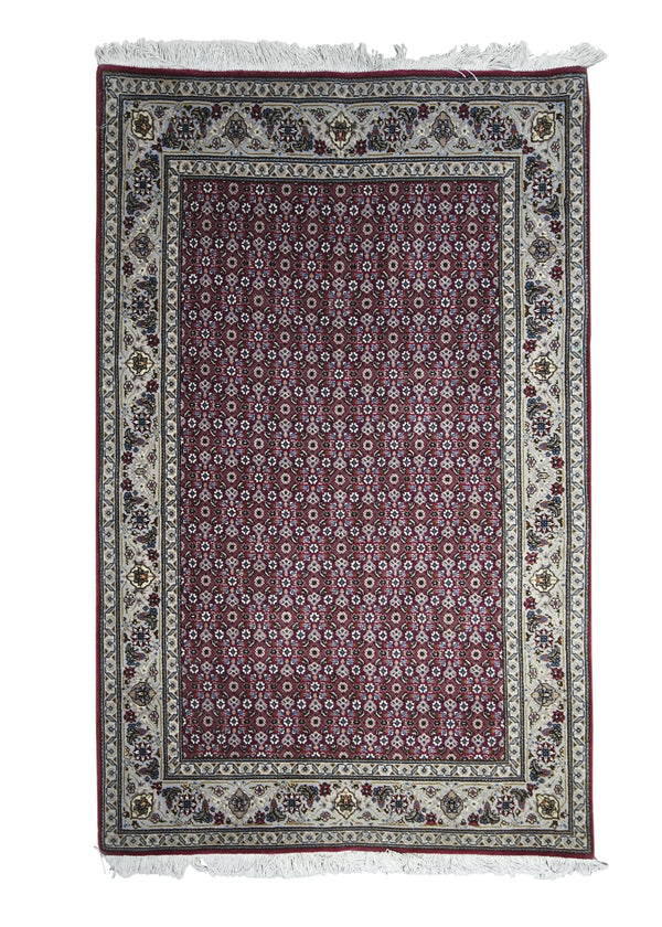 Persian Rug Tabriz Handmade Area Traditional 2'7"x4'3" (3x4) Red Whites/Beige Mahi Fish Design #A31201